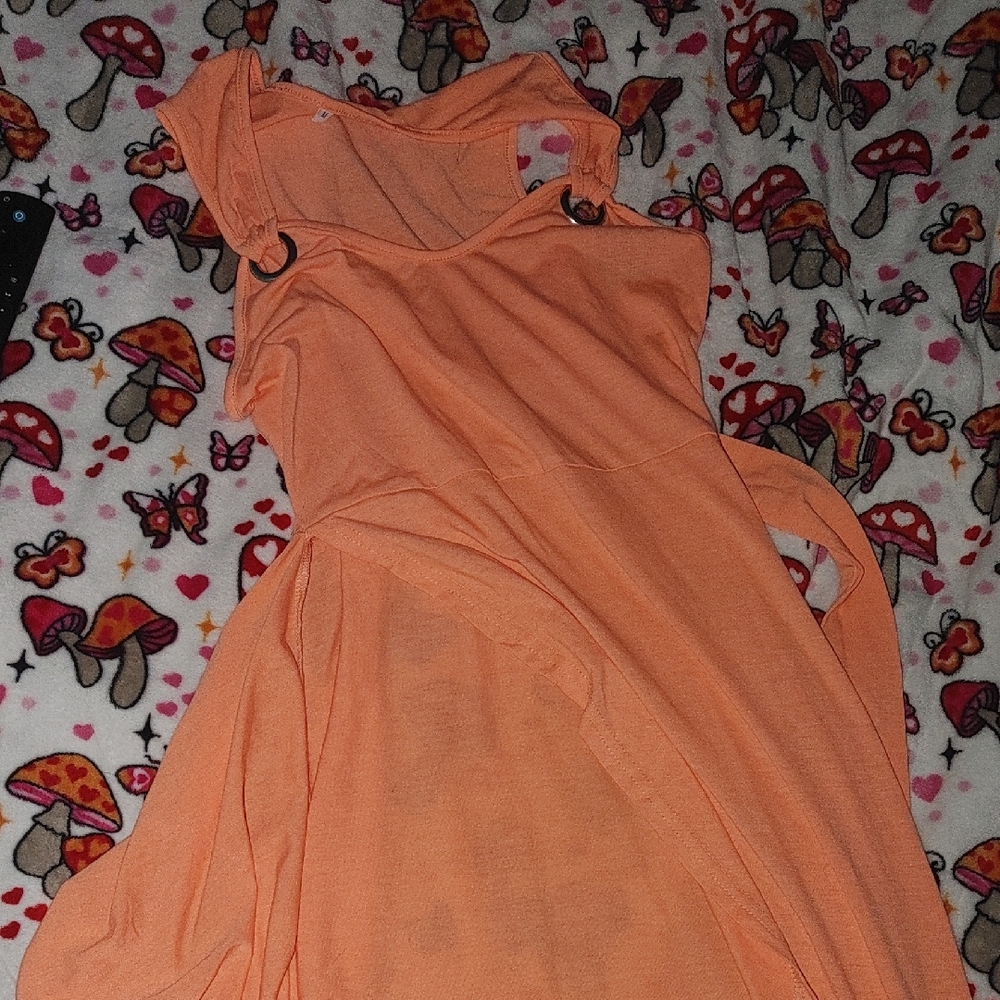Chic Asymmetrical Orange Dress